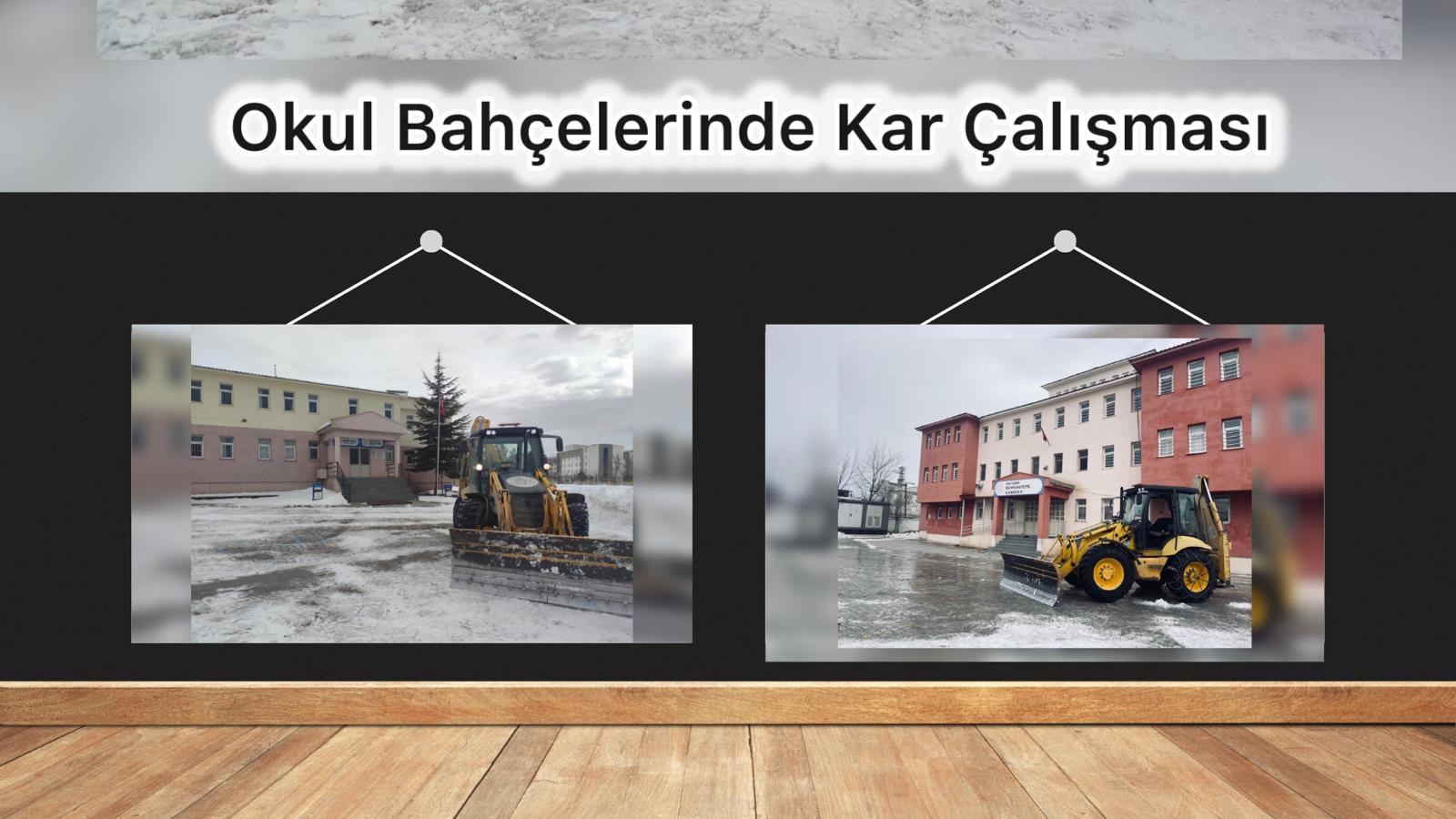 Okul Bahçelerinde Kar Temizliği Yapıldı