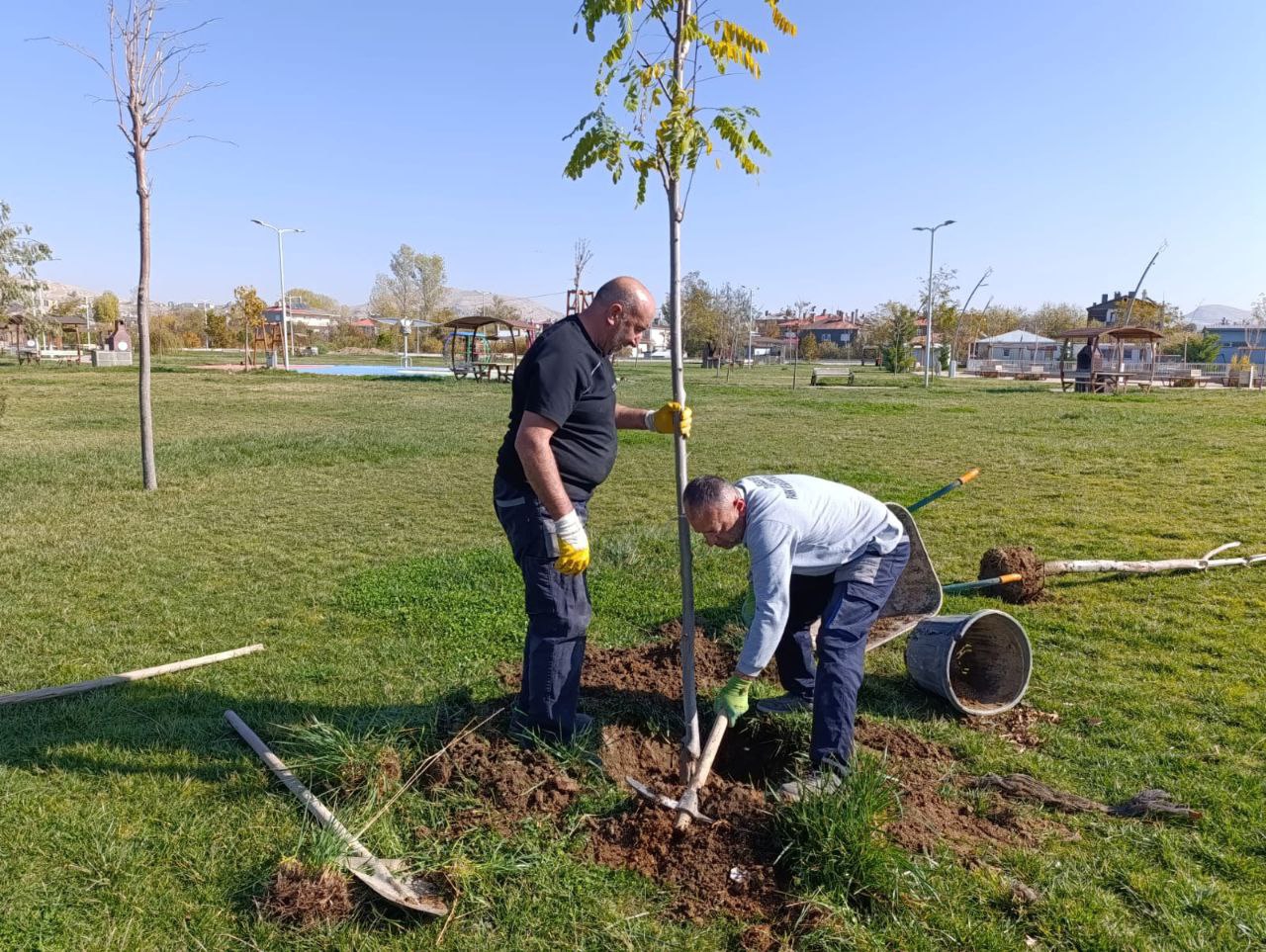 15 Temmuz Parkı’nda Fidan Dikim Çalışması
